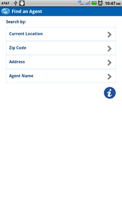 Allstate's application allows you to search for agents