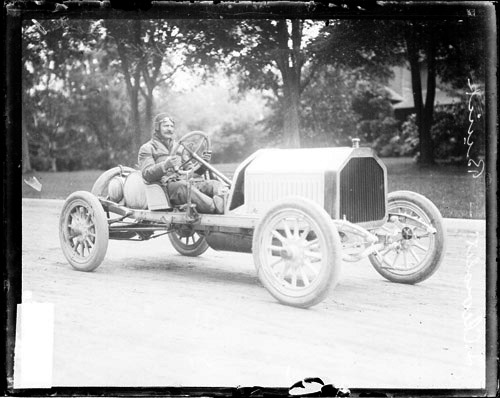 Louis Chevrolet in a Buick racer, circa 1909.