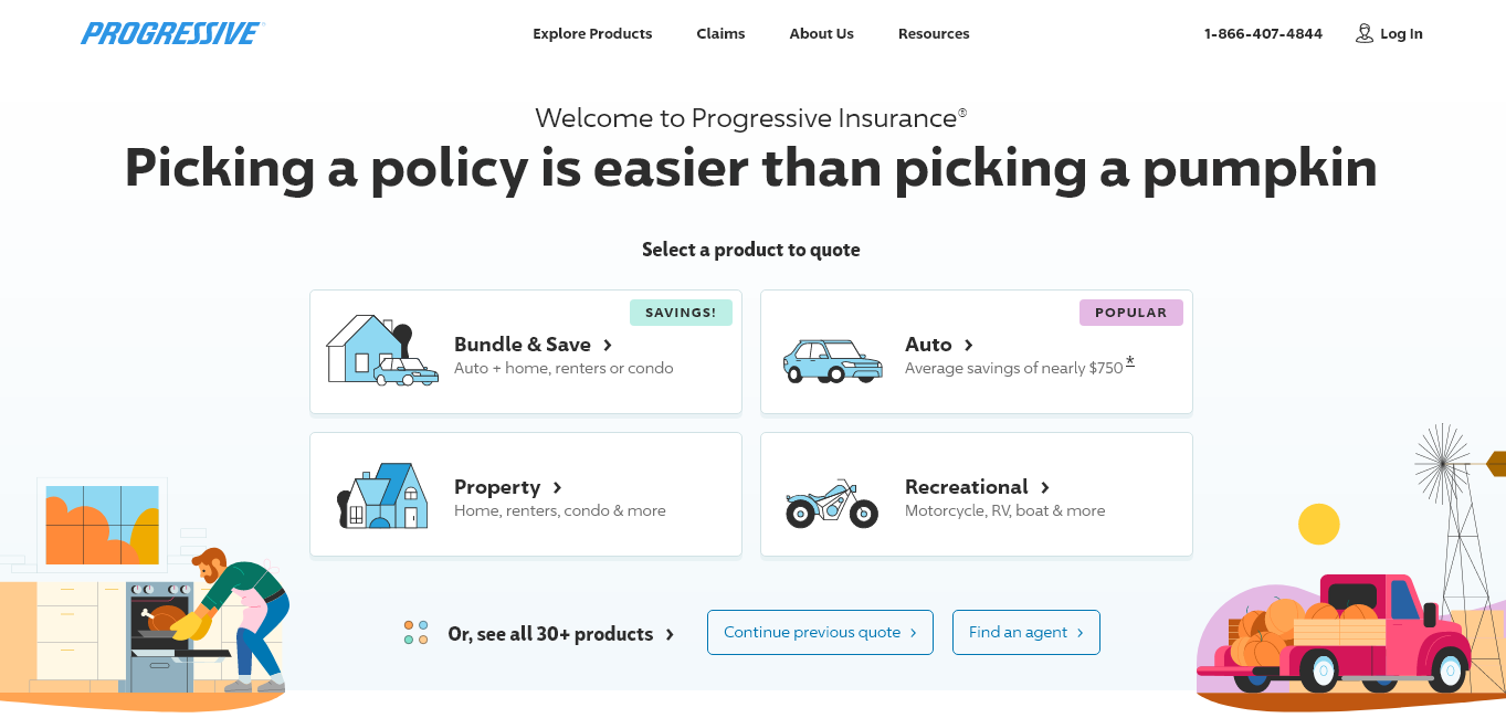 Progressive Site Screenshot: Best Car Insurance in Oregon