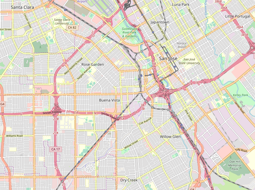 map of San Jose Highways