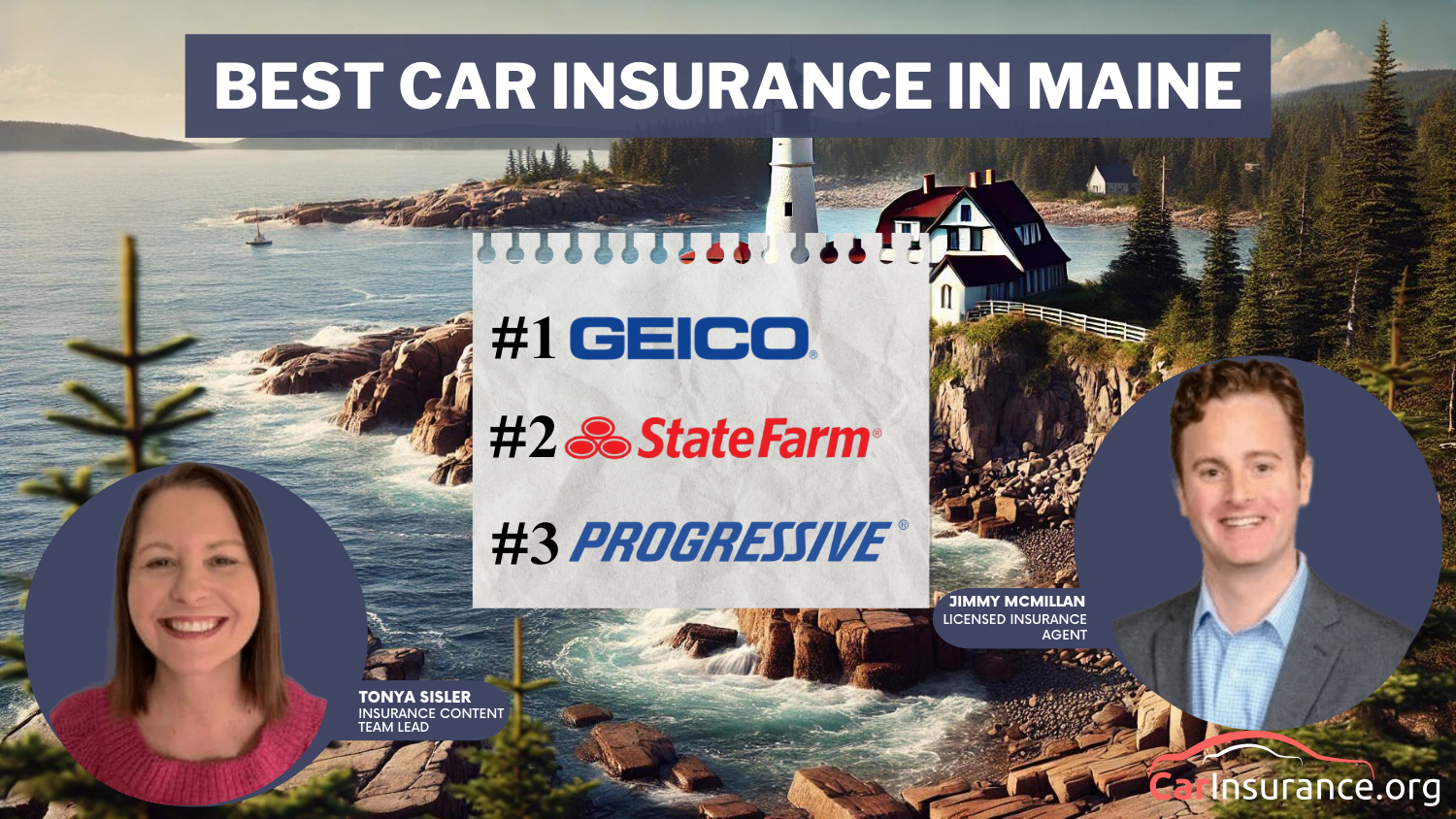 best car insurance in Maine: Geico, State Farm, and Progressive