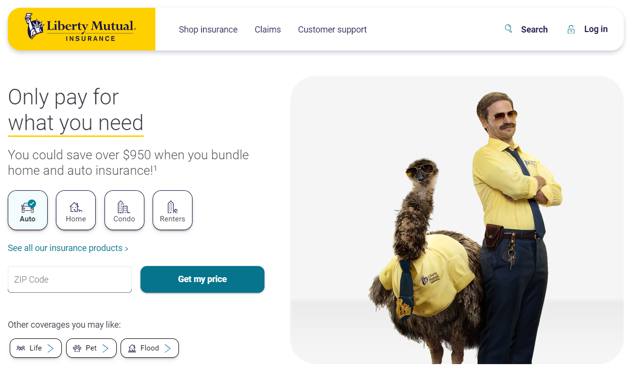 Liberty Mutual homepage: Best car insurance in Missouri