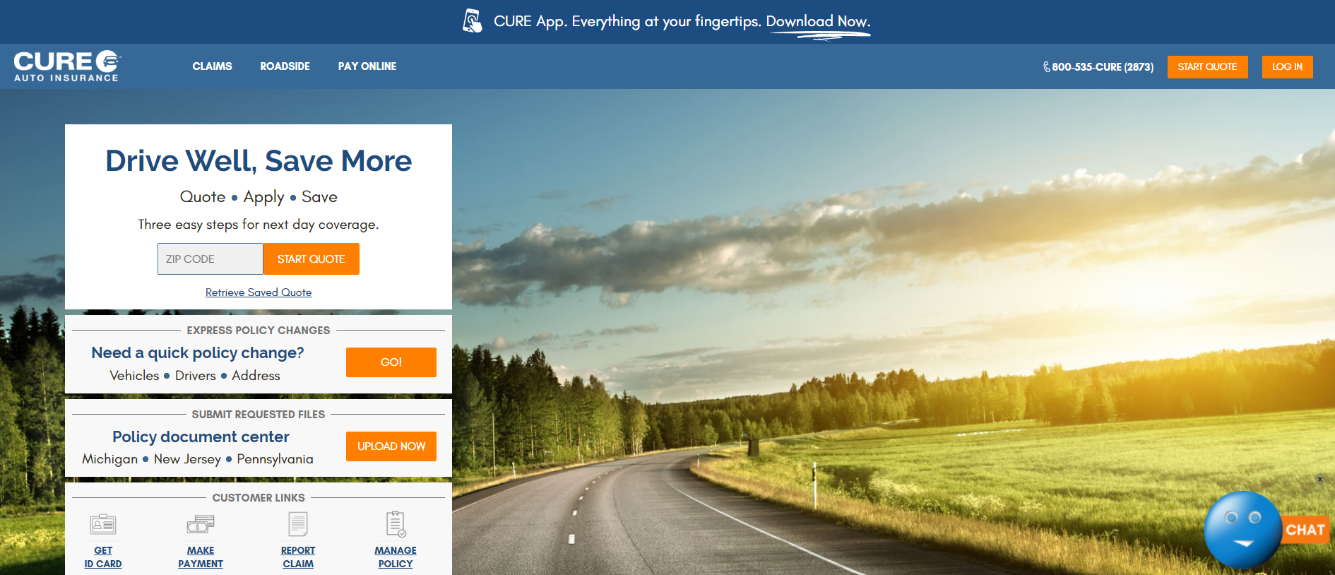 CURE Car Insurance Review: CURE Insurance Website